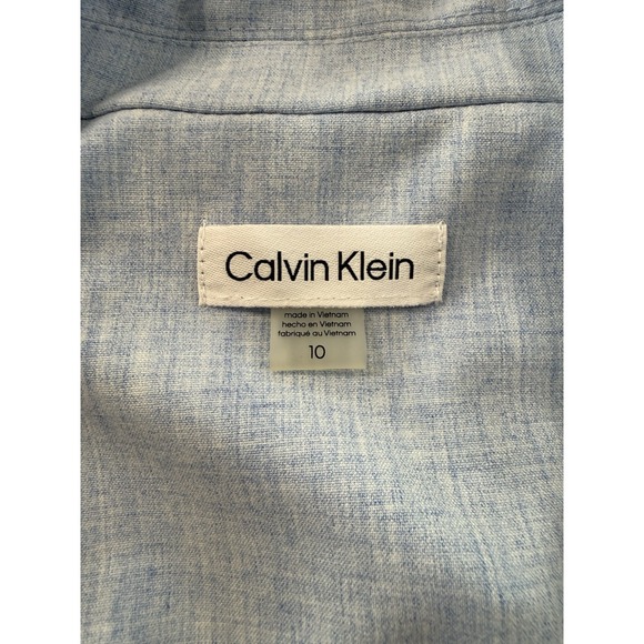 "Calvin Klein Women's White Crepe Sheath Dress Size 10 Moto Style Elegant" - Picture 5 of 7